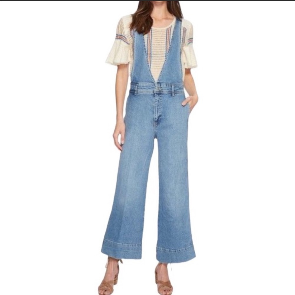 Free People Wide Leg A-Line Overalls